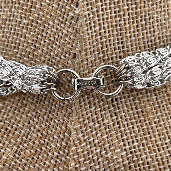 Sarah Coventry 1960 Silvery Cascade Line Multi Strand Silver Tone Necklace - Picture 4 of 4